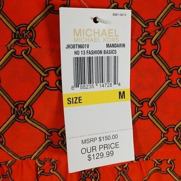 NWT! Michael Kors Mandarin Printed Dress - Picture 3 of 6